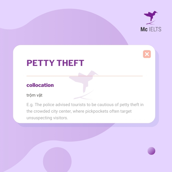 Vocabulary petty theft topic Crime