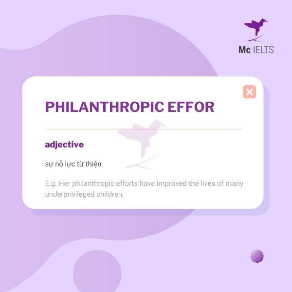 Vocabulary philanthropic effort topic Role model