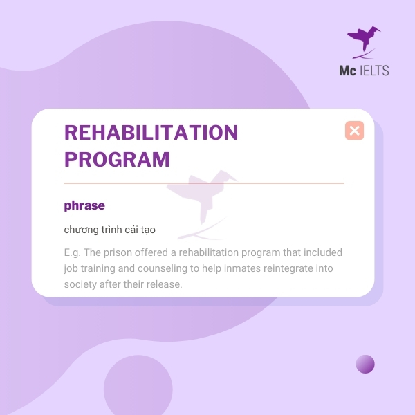 Vocabulary rehabilitation program topic Crime