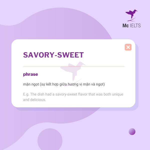 Vocabulary savory-sweet topic Desserts/Sweets & Cakes