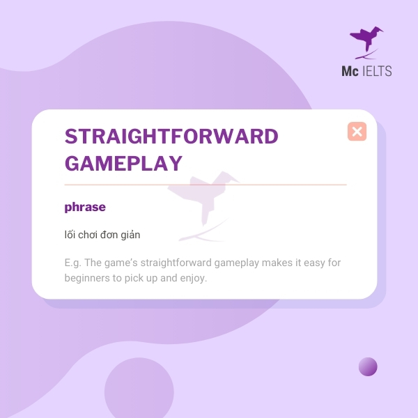 Vocabulary straightforward gameplay topic Games