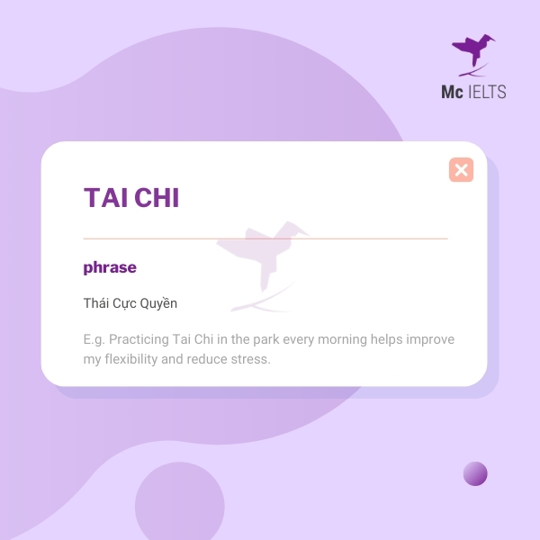 Vocabulary tai chi topic Running