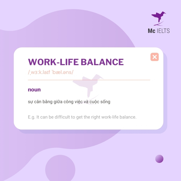 Vocabulary work-life balance topic Society