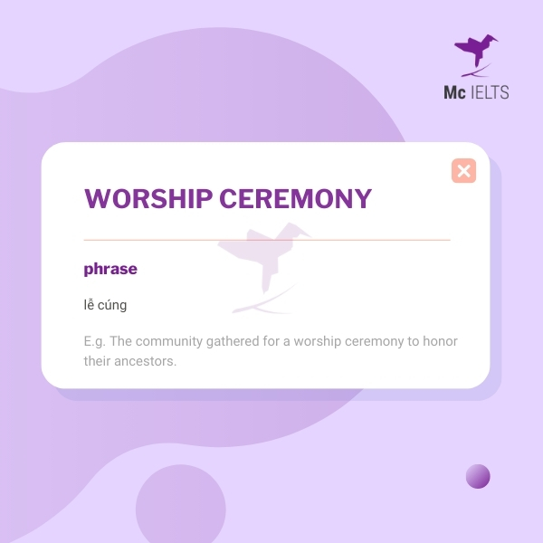 Vocabulary worship ceremony topic Desserts/Sweets & Cakes