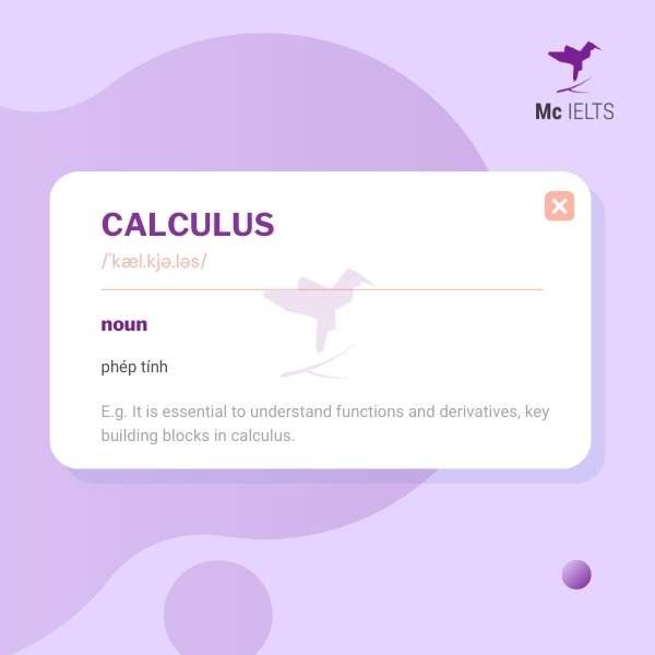 Vocabulary calculus topic Study