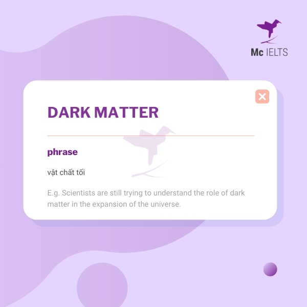 Vocabulary dark matter topic Outer space and stars