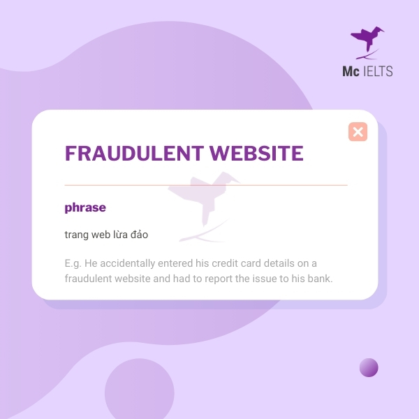 Vocabulary fraudulent website topic Shopping