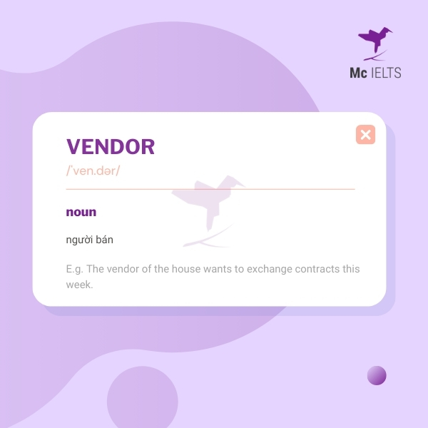 Vocabulary vendor topic Shopping