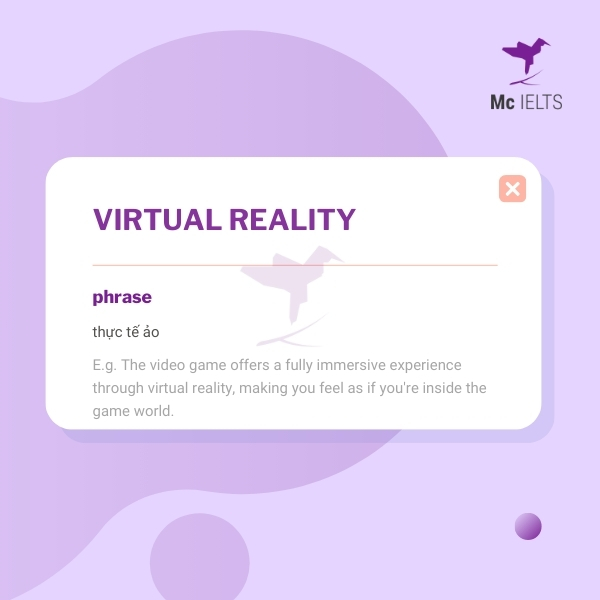 Vocabulary virtual reality topic Advertisement