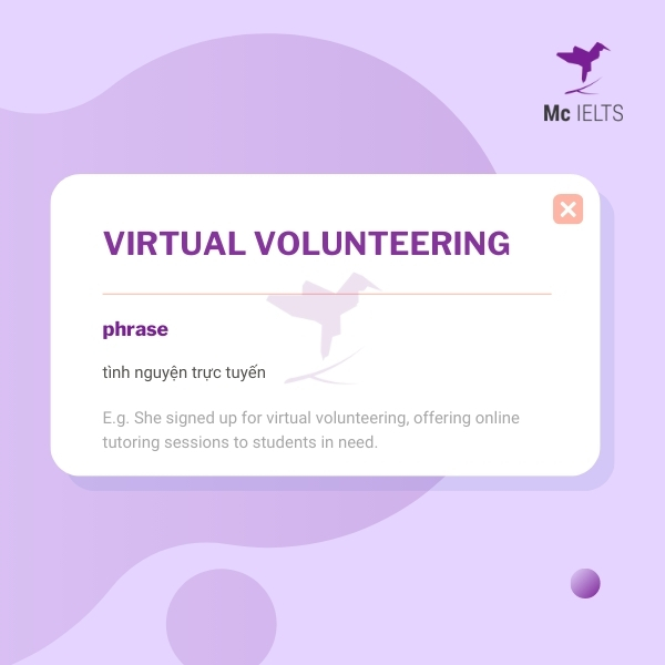 Vocabulary virtual volunteering topic Volunteer work