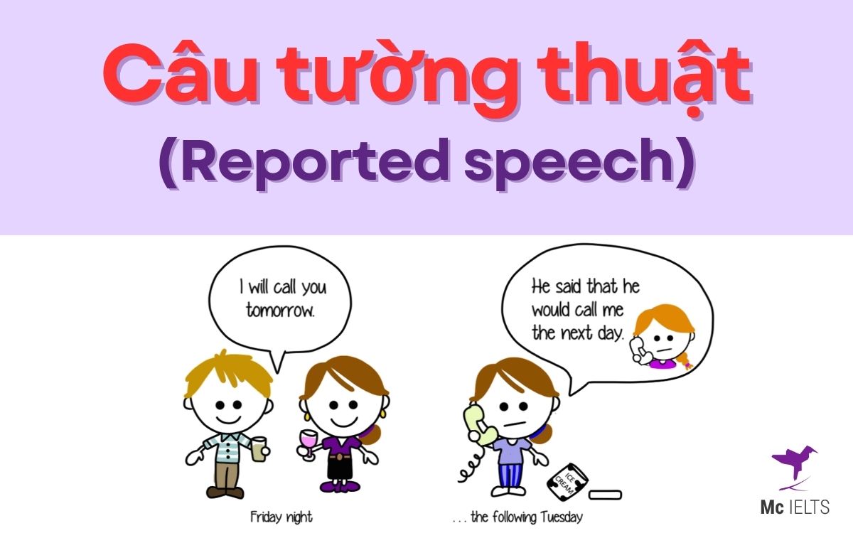 Câu tường thuật công thức, bài tập